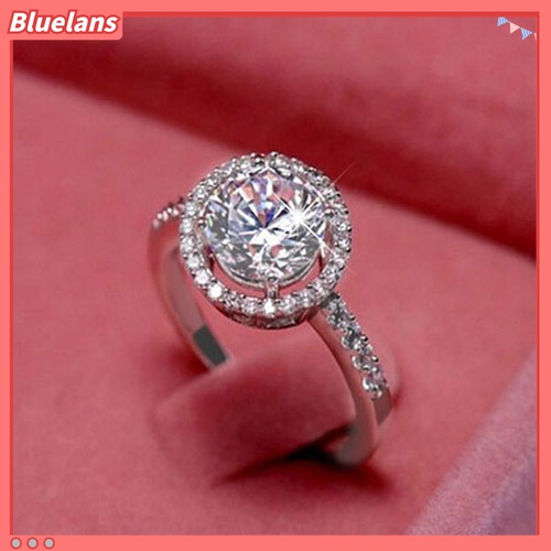 Cincin Zircon Bulat Lapis Emas 18K Ukuran Us 6-9 Untuk Wanita