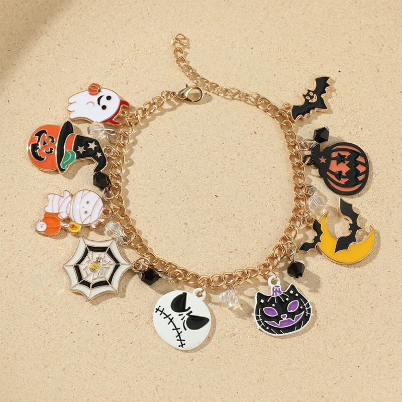 Gelang Adjustable Desain Hantu Labu Halloween Untuk Pria Dan Wanita