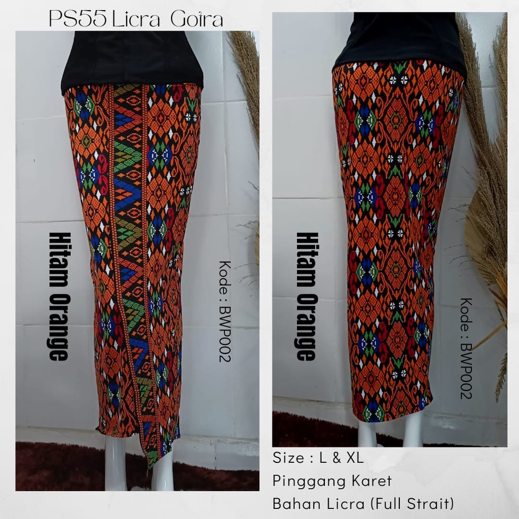 KAMEN JADI LICRA / ROK JADI LICRA / KAMEN JADI BALI LICRA FULL STRAIT MOTIF ENDEK & SONGKET GOTRA