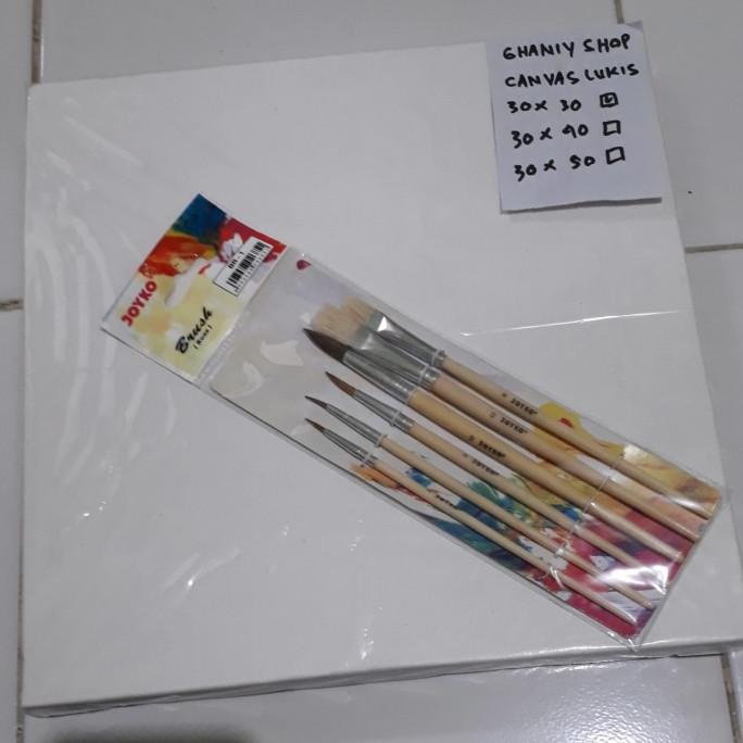 

paket kanvas lukis/canvas lukis 30x30+kuas lukis 1set