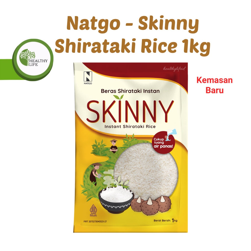 

Natgo Skinny Shirataki Rice 1kg / Beras Skinny / Beras Porang Skinny Konjac Cocok Untuk Diet