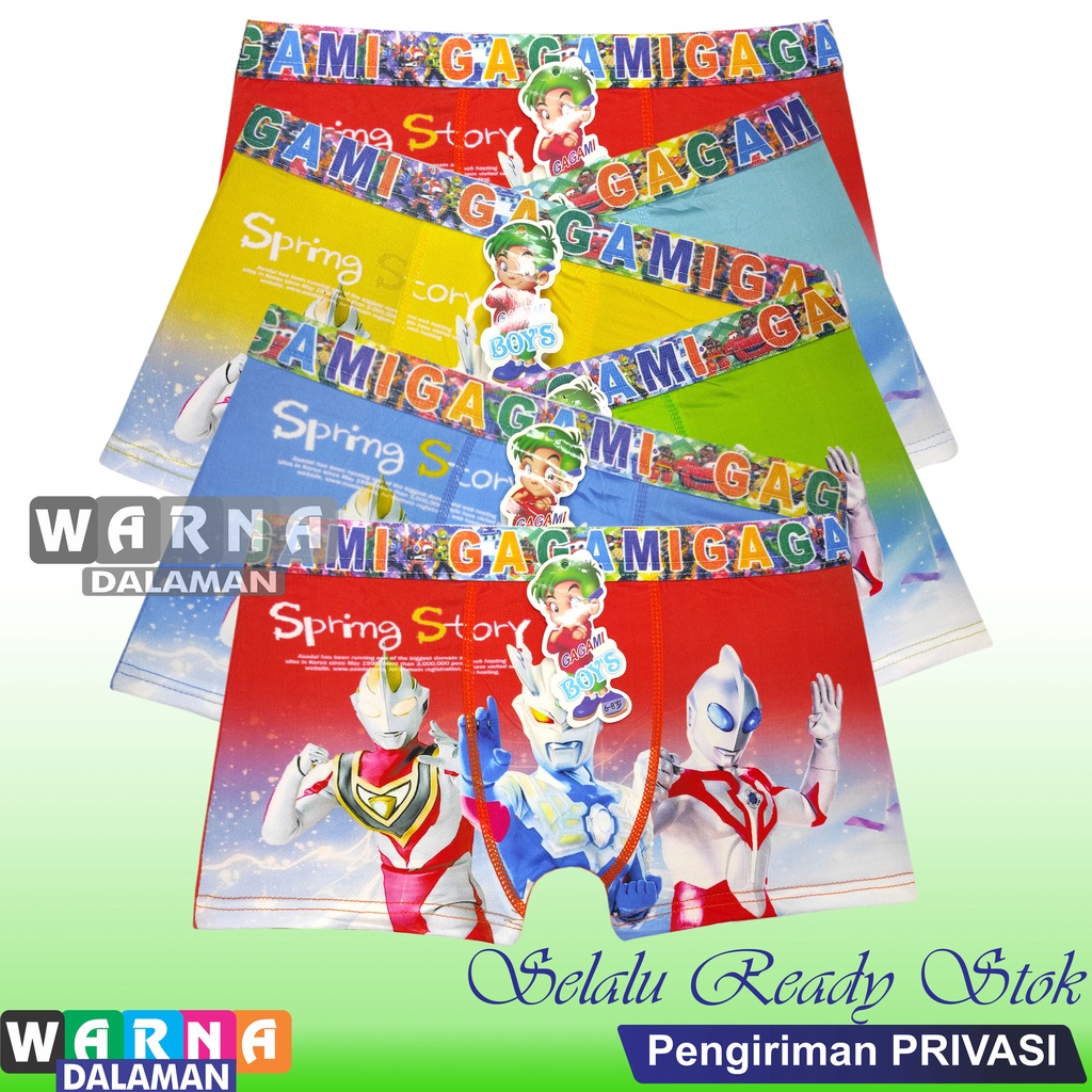 2 Pcs Celana Boxer Anak Cowok Celana Dalam Anak laki Laki Gambar Kartun usia 3-11 Tahun Real Pict | WARNA DALAMAN