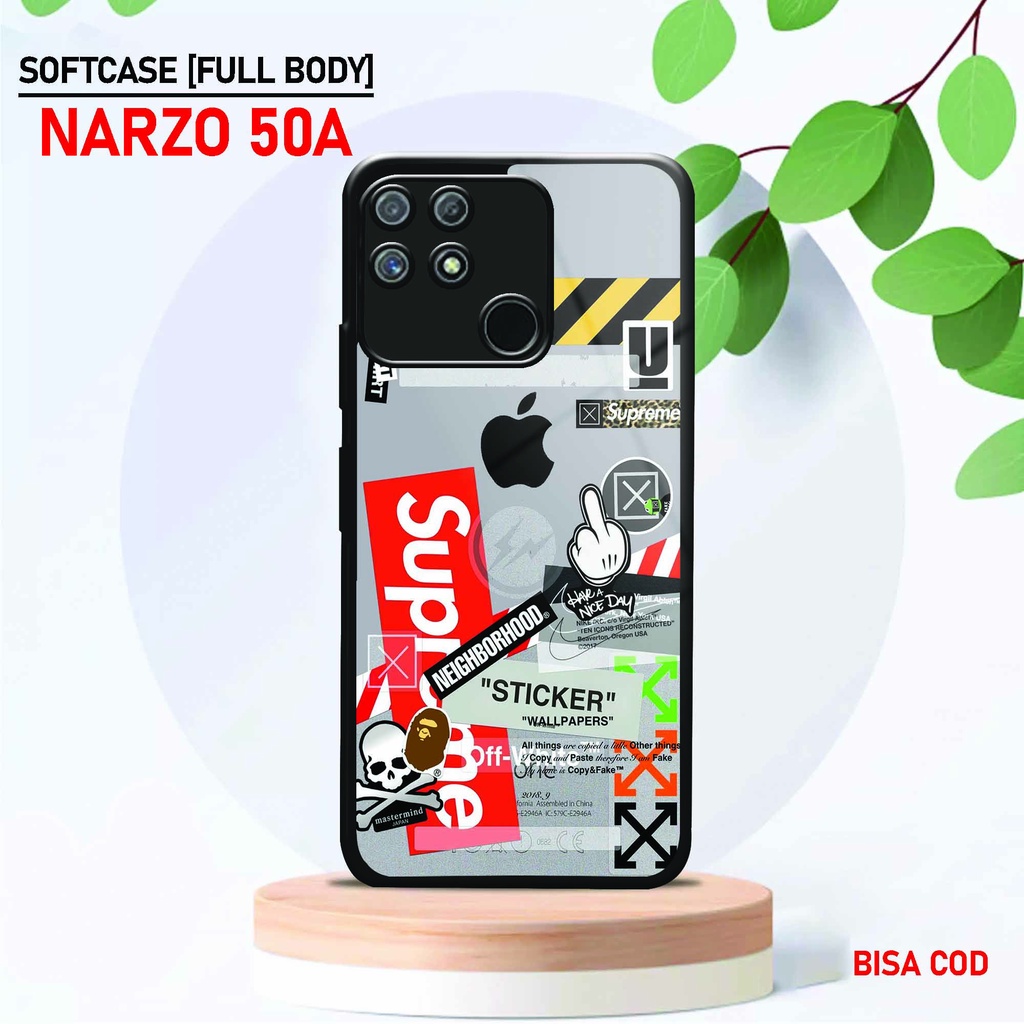 Softcase Kaca Kilau Realme Narzo 50A - ( SC 11 ) Case Full Body Realme Narzo 50A - Silikon Glossy Re