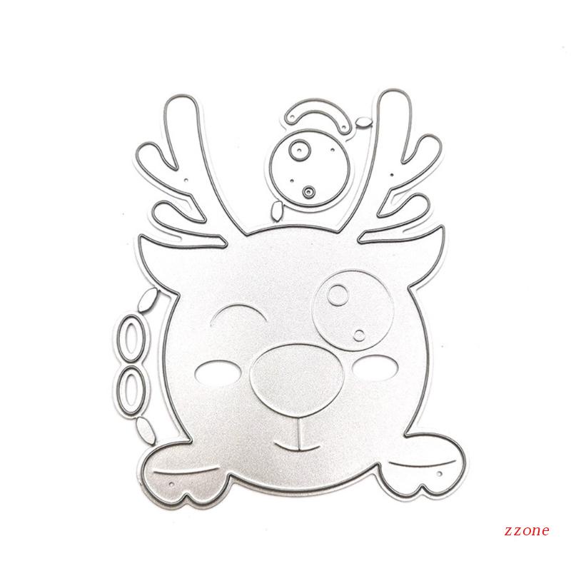 Cetakan Stensil Cutting Dies Motif Rusa Natal Bahan Metal Untuk Scrapbook / Craft DIY / Kartu