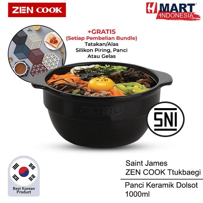 BAYAR DITEMPAT Saint James Zen Cook Ttukbaegi Panci Keramik Korea Ceramic Bowl Dolsot /PERALATAN MAS