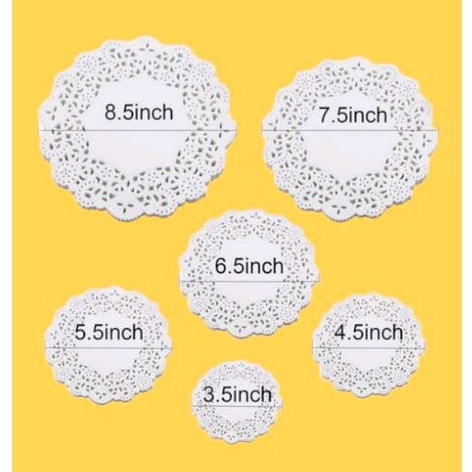 Doily Paper Kertas Rendra 6.5 dan 5.5 dan 4.5 Hias Besek