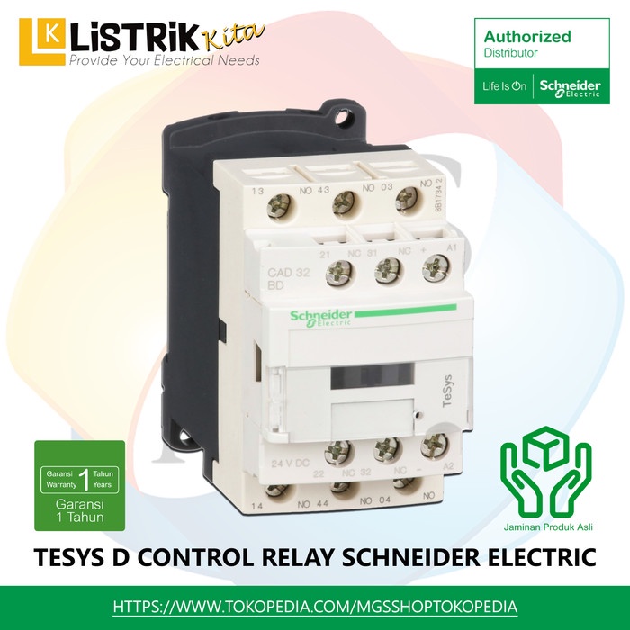 Schneider Electric Auxiliary Contactor - Cad32Bd