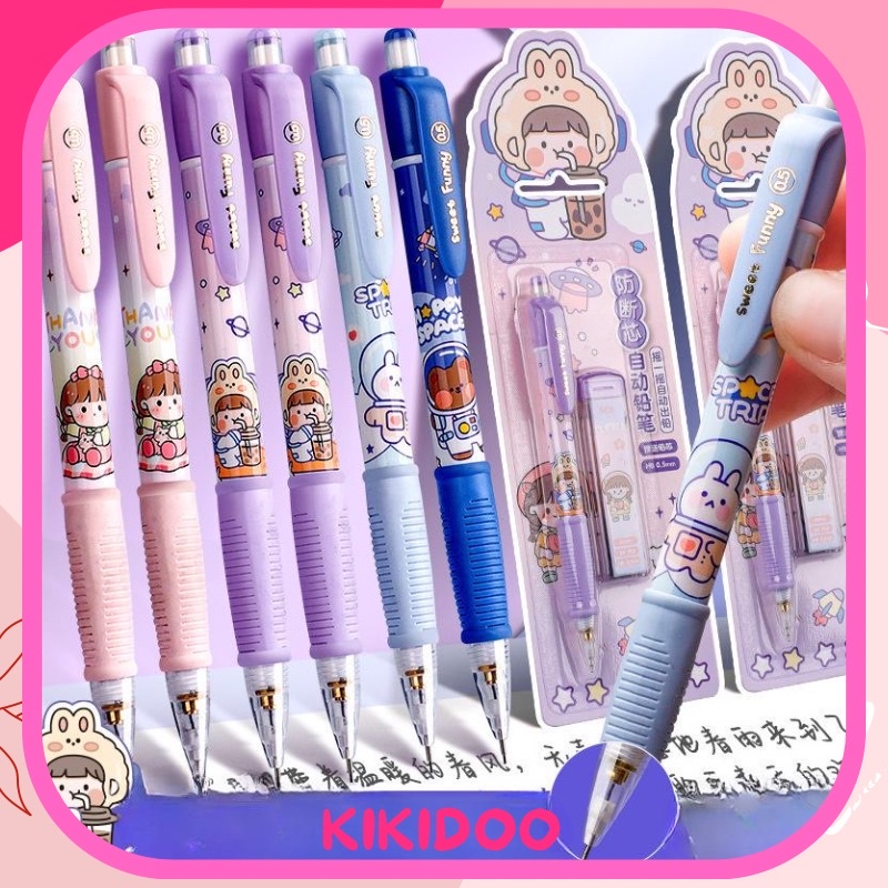 

KIKIDOO PENSIL MEKANIK SET ISI ULANG PENSIL LUCU AETHETIC RT22