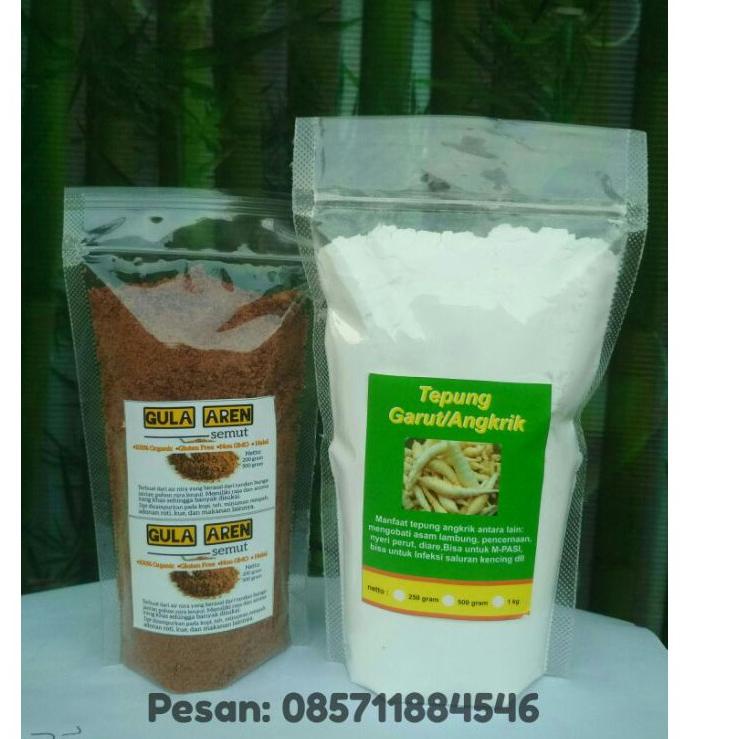 

Super Untung--Paket Tepung Garut + Gula Aren - 250gr/250gr