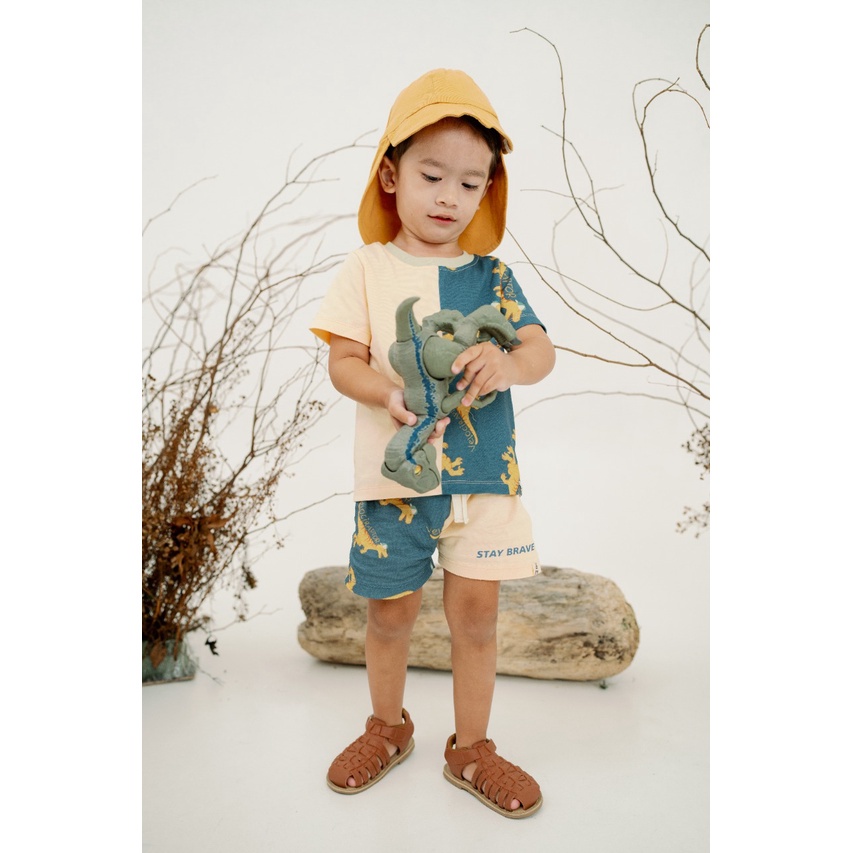 Baju Bayi Setelan Oblong Pendek Anak BOHOPANNA - COMBINE TEE SET DINO 6 12 Bulan 1-6 Tahun