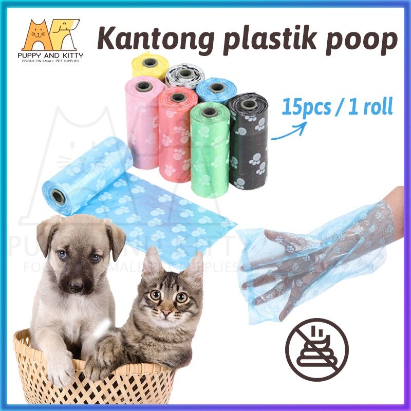 Kantong plastik sampah refil/Kantong plastik poop kotoran anjing/Kantong plastik pup