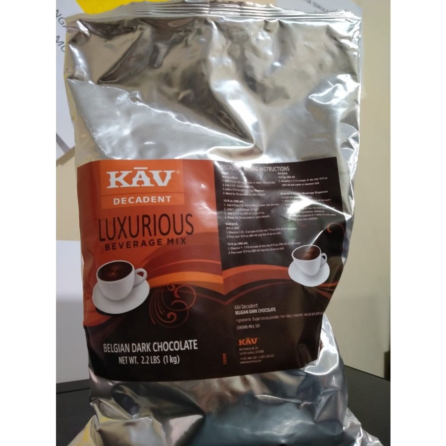 KAV Dark Belgian Chocolate Powder Beverage Mix rasa dark coklat