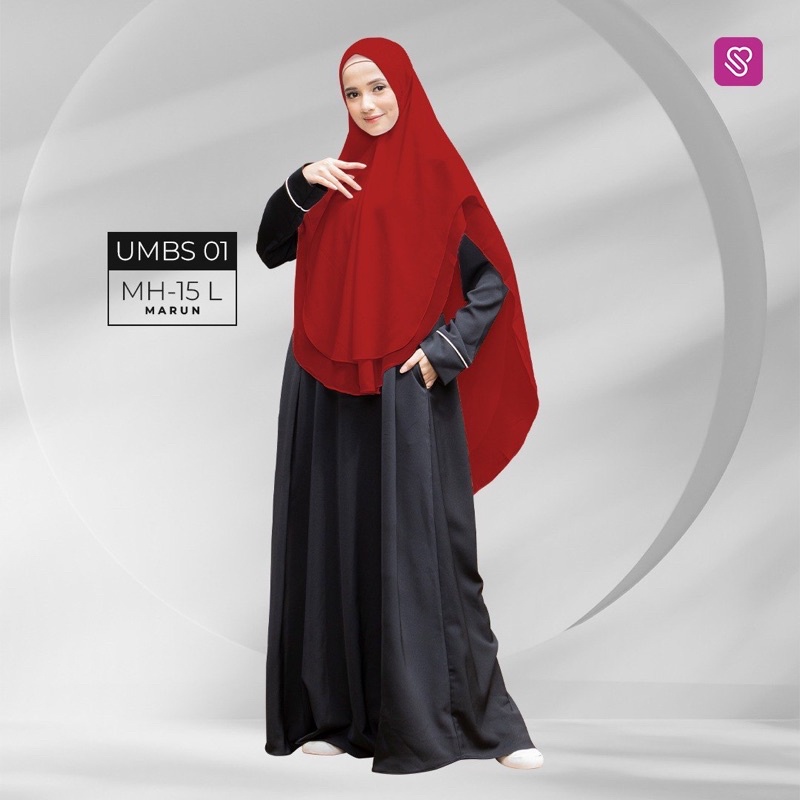 Ukhti Munira Black Series  UMBS01 gamis jetblack