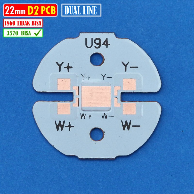 PCB LED D2 3570 22mm Tembaga Dual MCP CSP LED Laser BiLED Luminos RTD AES