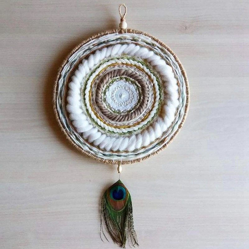 AnekaBenang - Alat Tenun Rajut Handmade Bahan Kayu Bentuk Bulat Untuk Hiasan Dinding