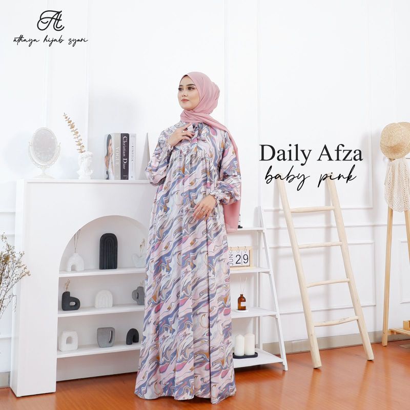 DAILY DRES AFZA BABY PINK ( by Athaya hijab syar'i)
