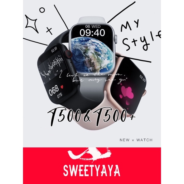 SMARTWATCH T500 upgrade/T500+PLUS Tahan Air JAM Tangan YG BISA Telpon Generasi kedua yang baru Wanita Pria Jam Tangan Pintar Bluetooth Layar Sentuh Dengan Pedometer + Monitor Detak Jantung IOS//Android.