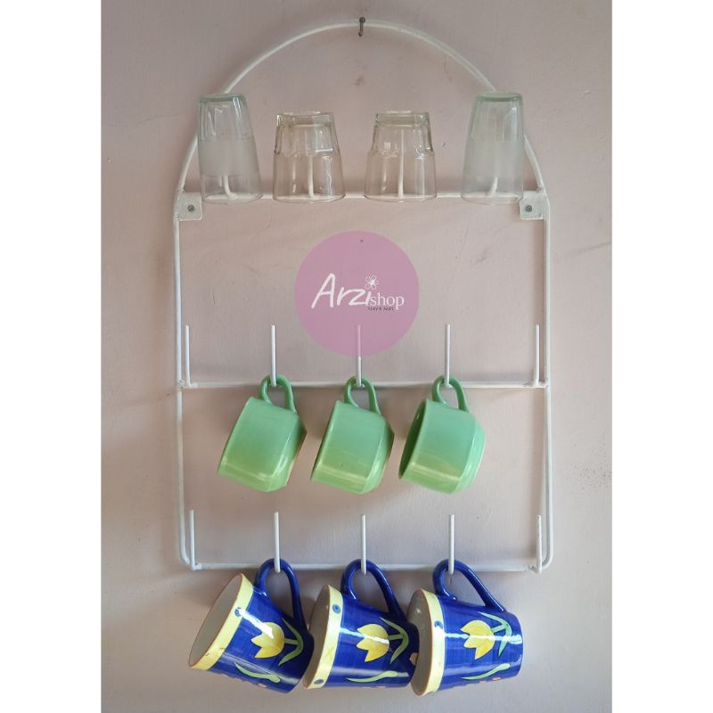 Rak Gelas Dinding/Rak Gelas/Rak Besi/Rak Gelas Estetik/Rak gelas gantung/Rak Gantung