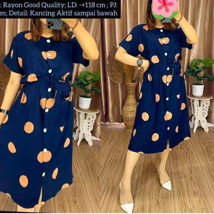 Harga Spesial Daster rayon adem Andin firall motif polkadot
