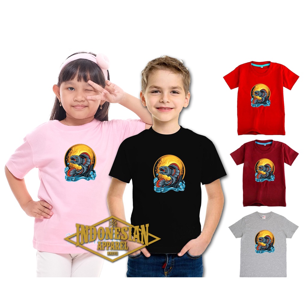 kaos IKAN channa anak terbaru cotton combad chana maru asiatica limbata 2