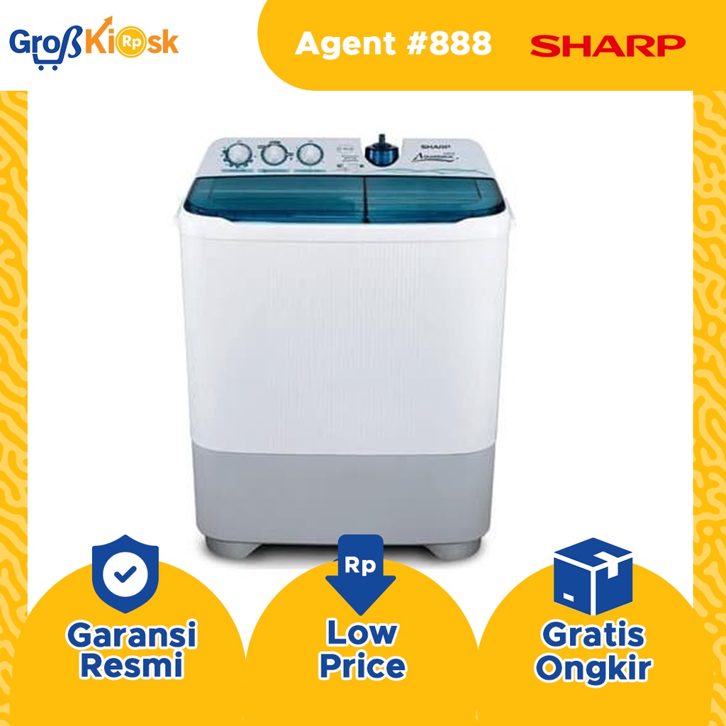 SHARP Mesin Cuci 2 Tabung - ES-T85CR-BK/VK/PK