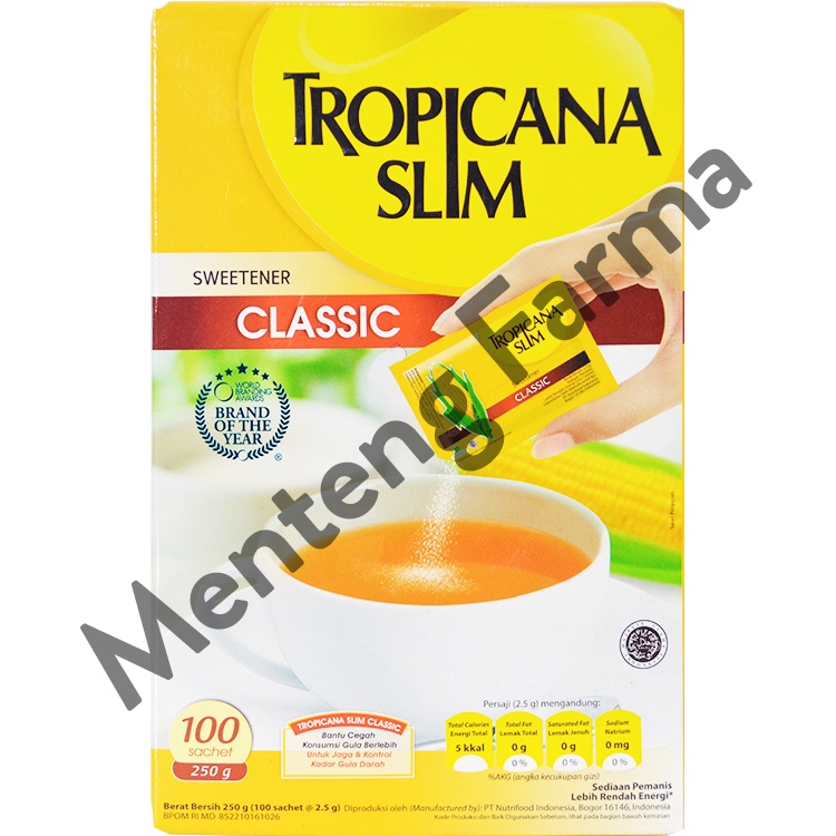 Tropicana Slim Classic 100 Sachet - Pemanis Alami Rendah Kalori