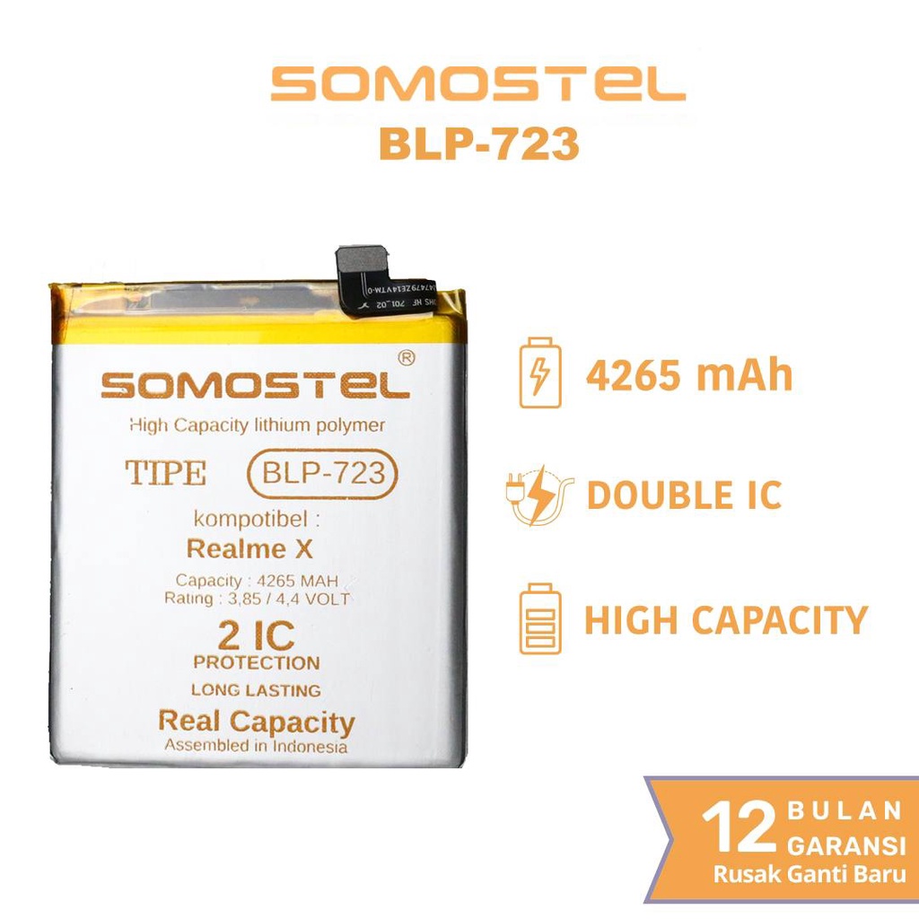 Somostel BLP723 Realme X Batre Batrai Baterai