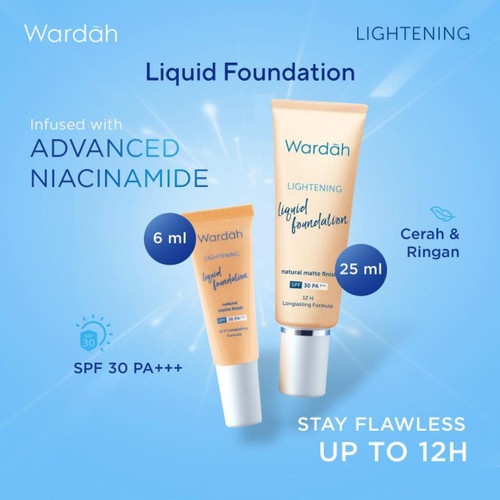 ❣️Rakkistore99❣️ Wardah Lightening Liquid Foundation 6ml (SACHET)