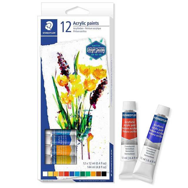

STAEDTLER ACRYLIC PAINT TUBES / CAT AKRILIK 12 WARNA