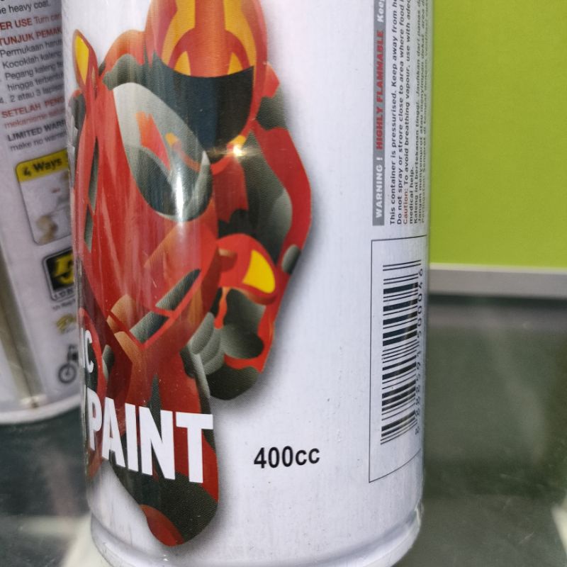 ZUPER Spray Paint Pilox Pilok Zuper Silver Red 6 Merah Ferari Glossy 400cc Cat Semprot Zuper Acrylic Ukuran Besar 400 cc