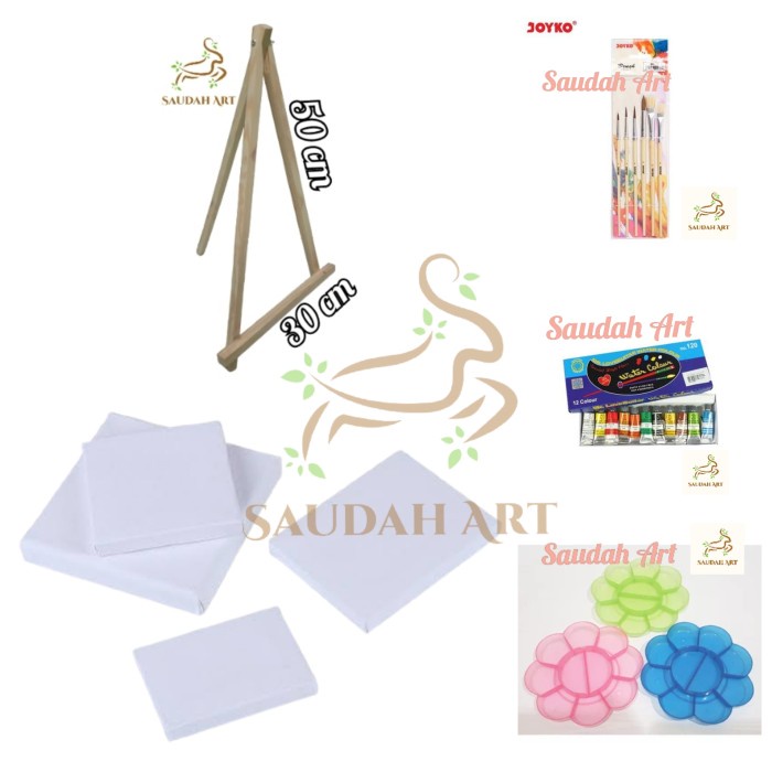 

Unik Paket Lukis Lengkap (Kanvas,Kuas,Palet,Cat Air,Easel) Berkualitas