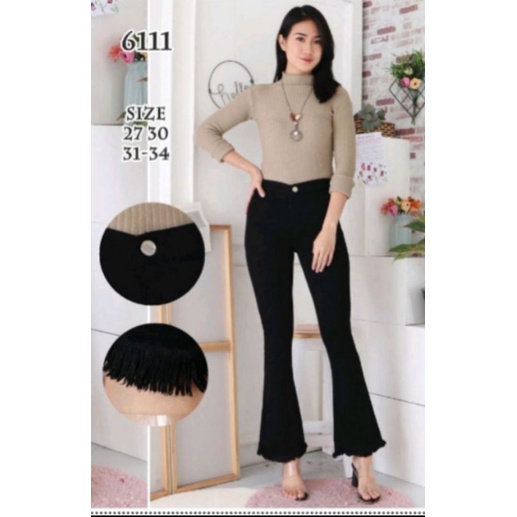 HW Cutbray Celana Jeans Wanita/Highwaist Cutbray Rawis