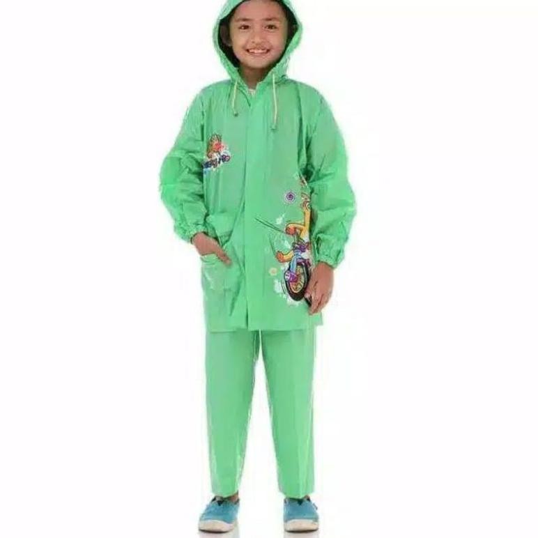 JAS HUJAN ANAK SETELAN BOY ANDA GIRL 68329 TIGER HEAD/ SETELAN CELANA