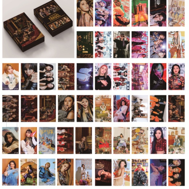 54pcs / set Kartu Lomo Foto Kpop HD Stray Kids ATEEZ GOT7 TWICE NCT 2020 NCT 127