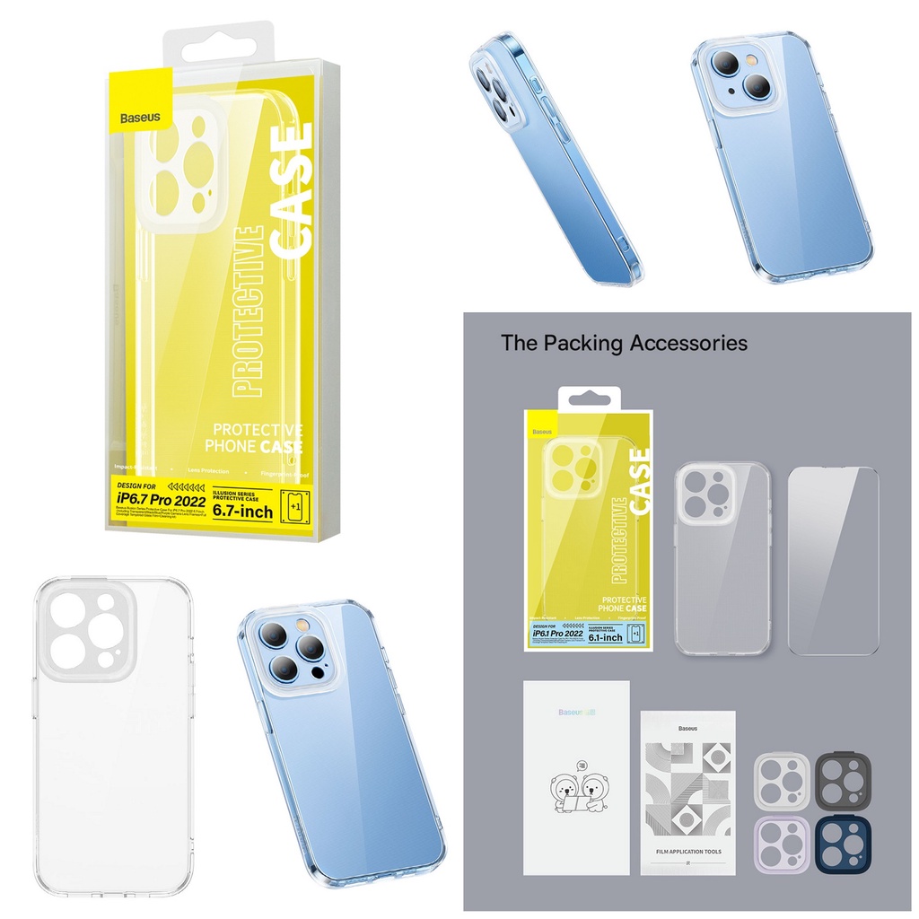 [FREE TG] Casing iPhone 14/Plus/14 Pro/Max Baseus Soft Case Slim dengan Detachable Camera Protector