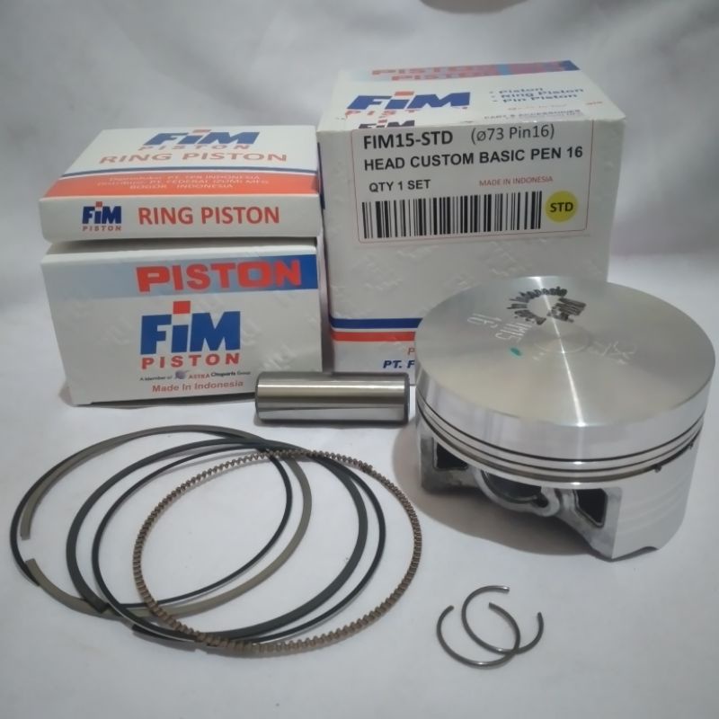 PISTON KIT FIM15 CUSTOM DOME MENTAH PEN 16 DIAMETER 73 74 75 76