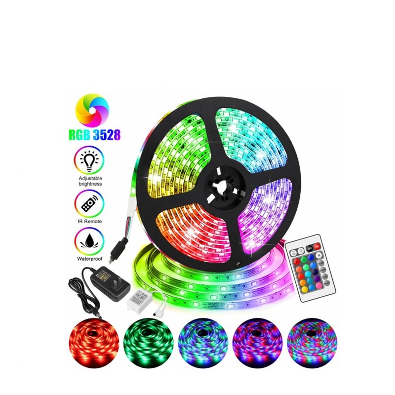 CA01 Lampu Led Strip RGB Warna Warni IP44 2835/5050 Komplit Set Adaptor Remote