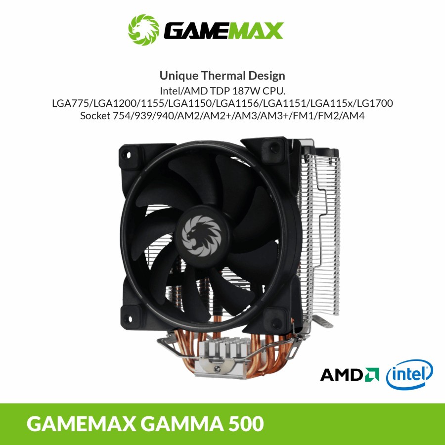 Gamemax Gamma 500 Rainbow CPU Coller - Garansi Resmi