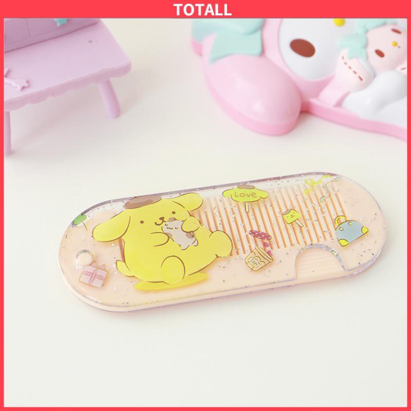 COD Sisir Kecil Plastik  Kartun Lucu Lipat Portabel Sisir Poni  Kuromi Melody Cinnamoroll Kitty-Totall