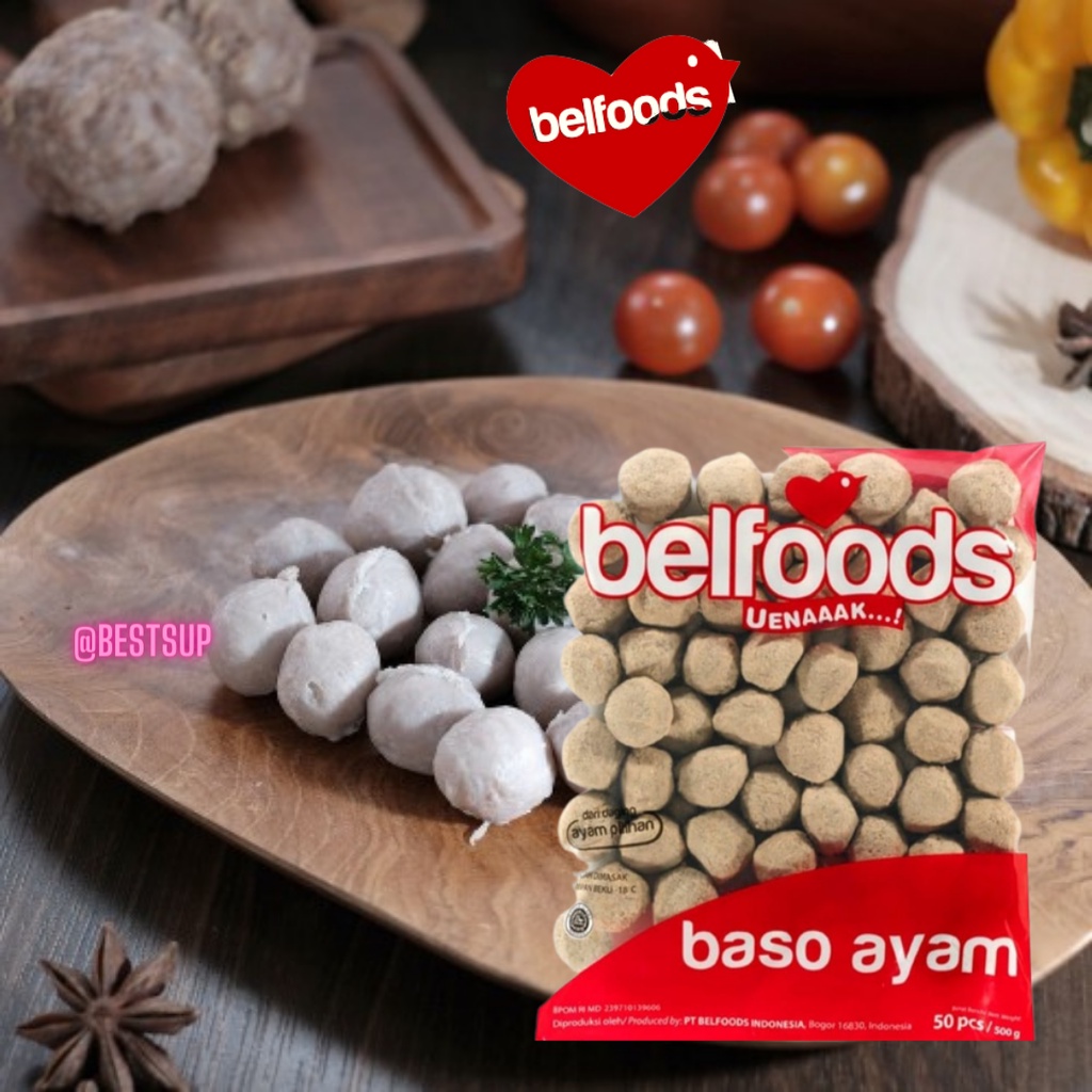 

Belfoods Uenak Baso ayam mini 500gr isi 100