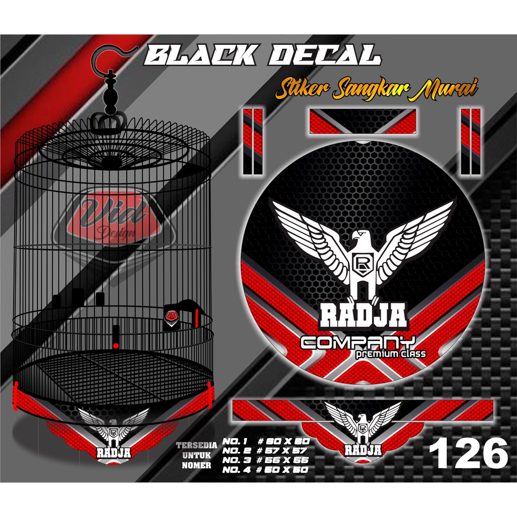 Decal Stiker Sangkar Murai Tebok Kandang Bulat Radja No 1 2 3 4