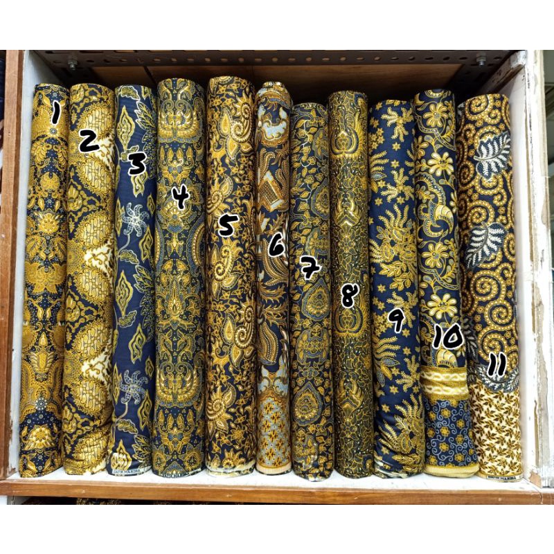 bahan batik katun prada emas by mandra exclusive / batik bawahan kebaya penganten kwalitas terbaik /