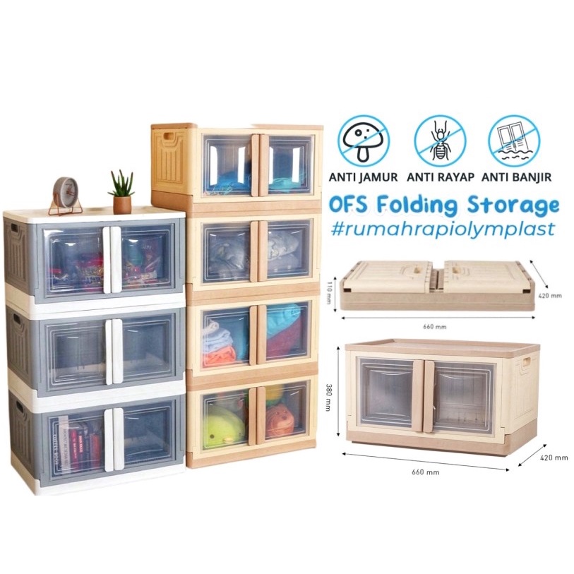 OFS Flexible Storage / Rak Susun / Lemari Plastik Lipat / Container Box Rak Plastik Lipat