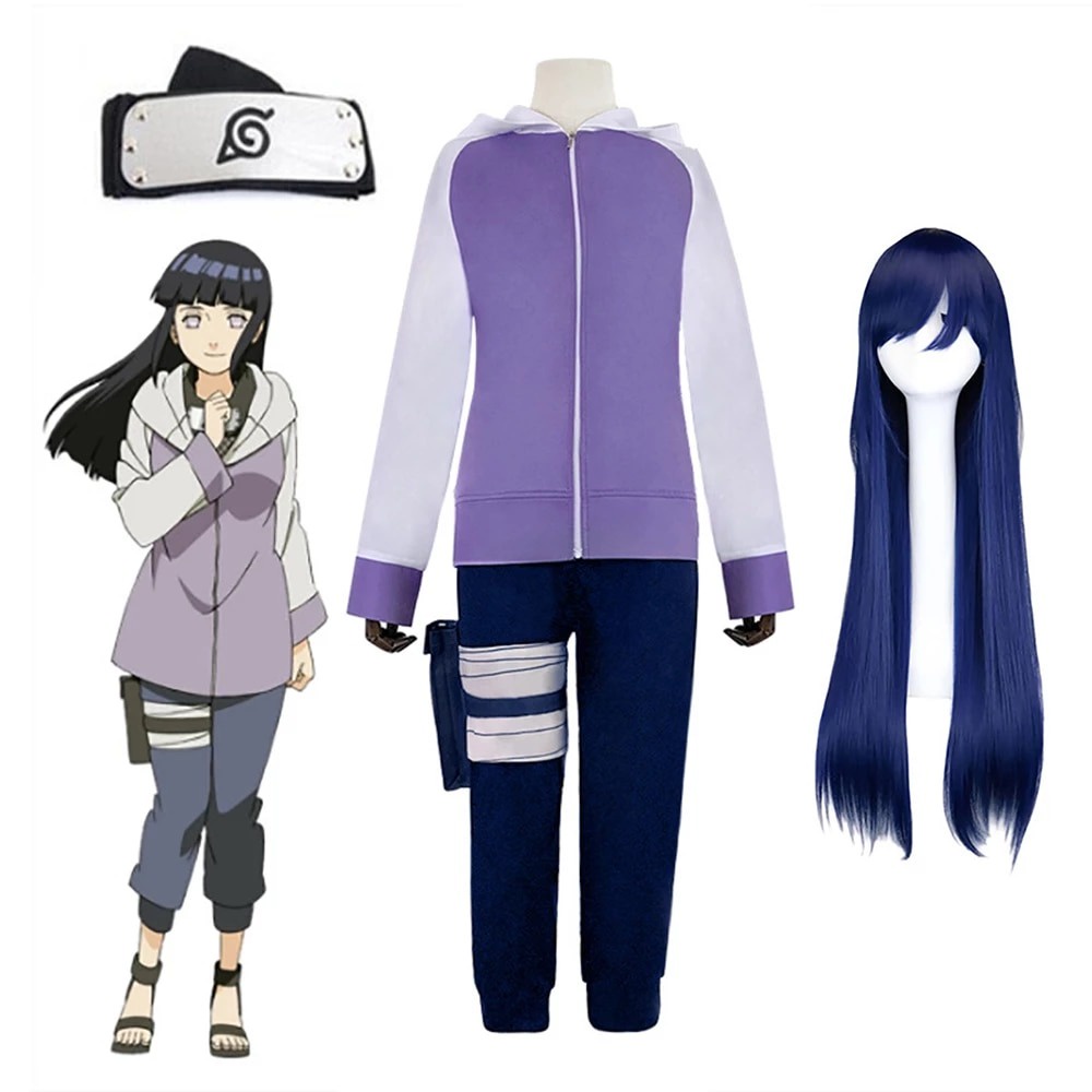 Jaket Hoodie Sweater Cosplay Anime Hinata Hyuga Naruto