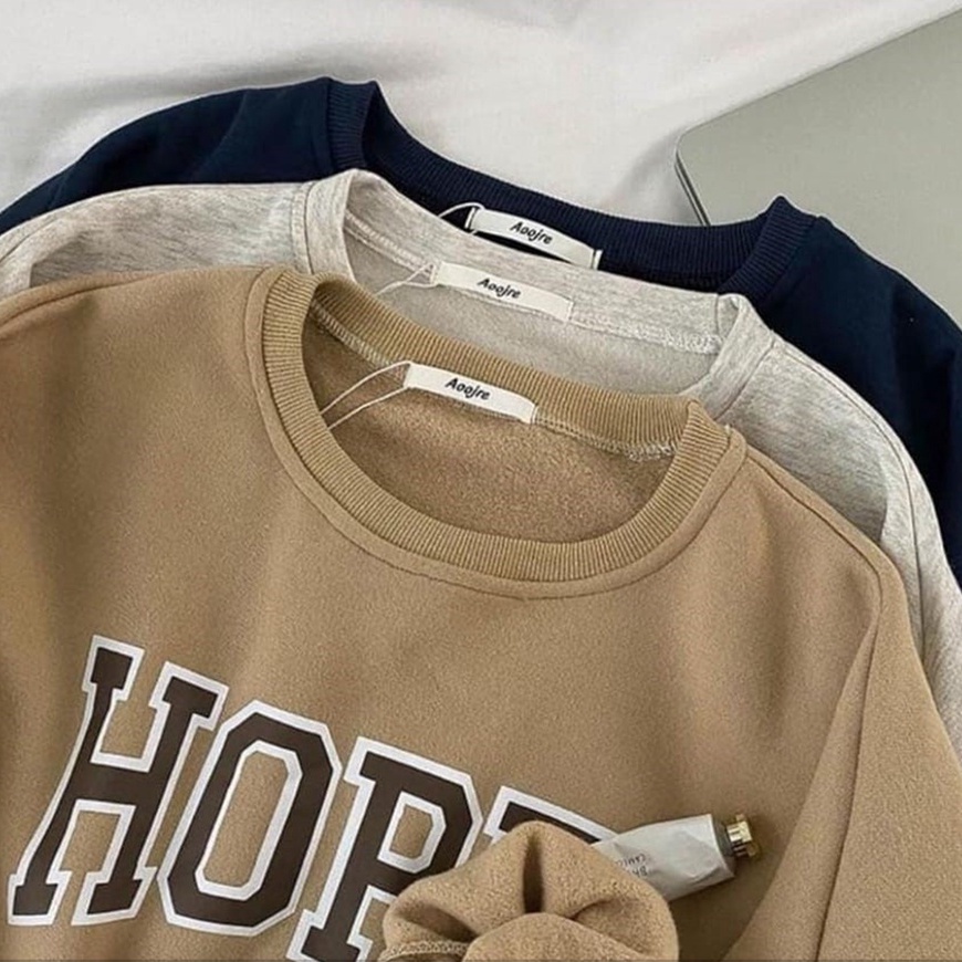 Sweater Oblong Oversize HOPE - Korean Style Sweatshirt Terbaru - Bahan Fleece - Big Size - L - XL - XXL