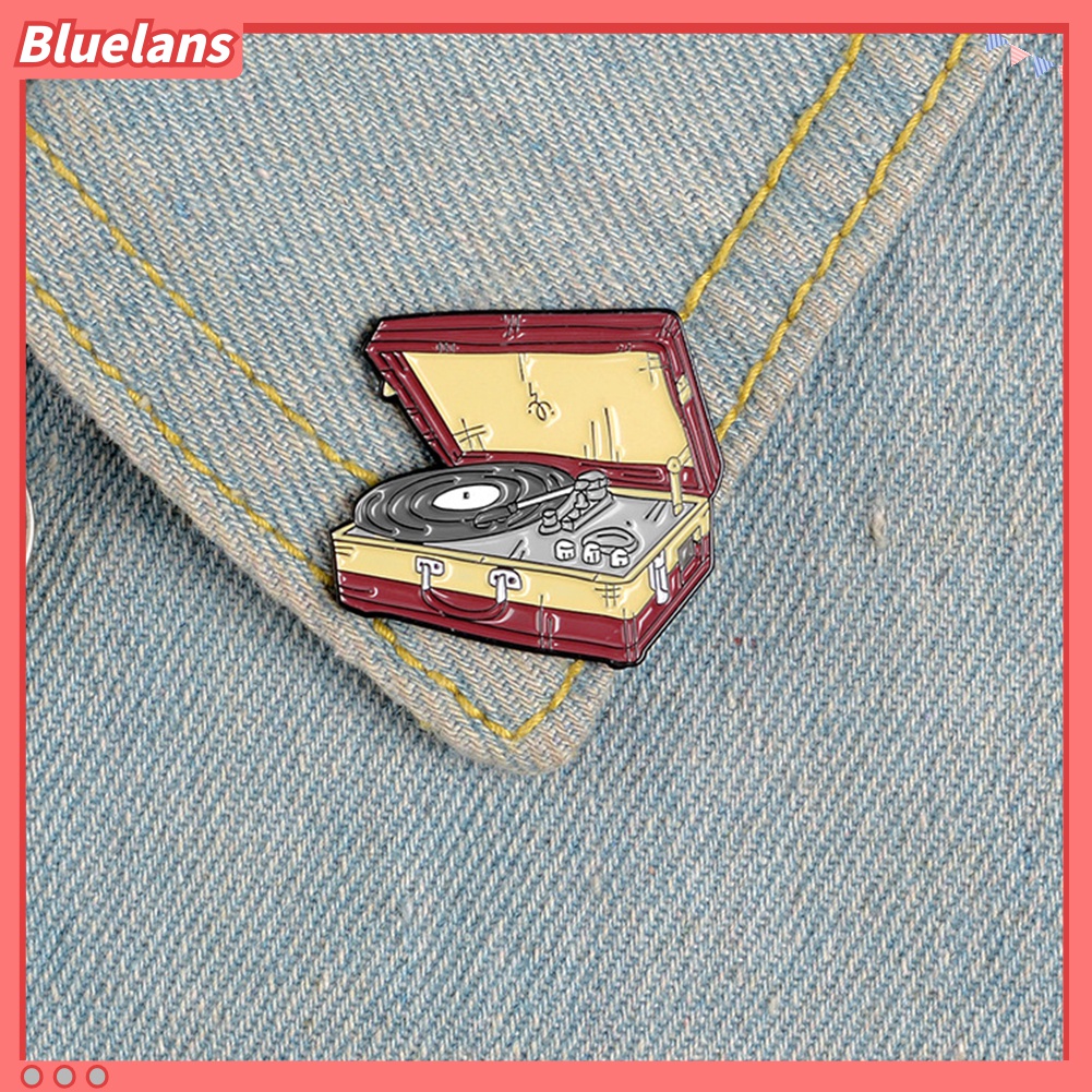 Bros Pin Enamel Desain Vinyl Record Player Untuk Jaket Denim Unisex