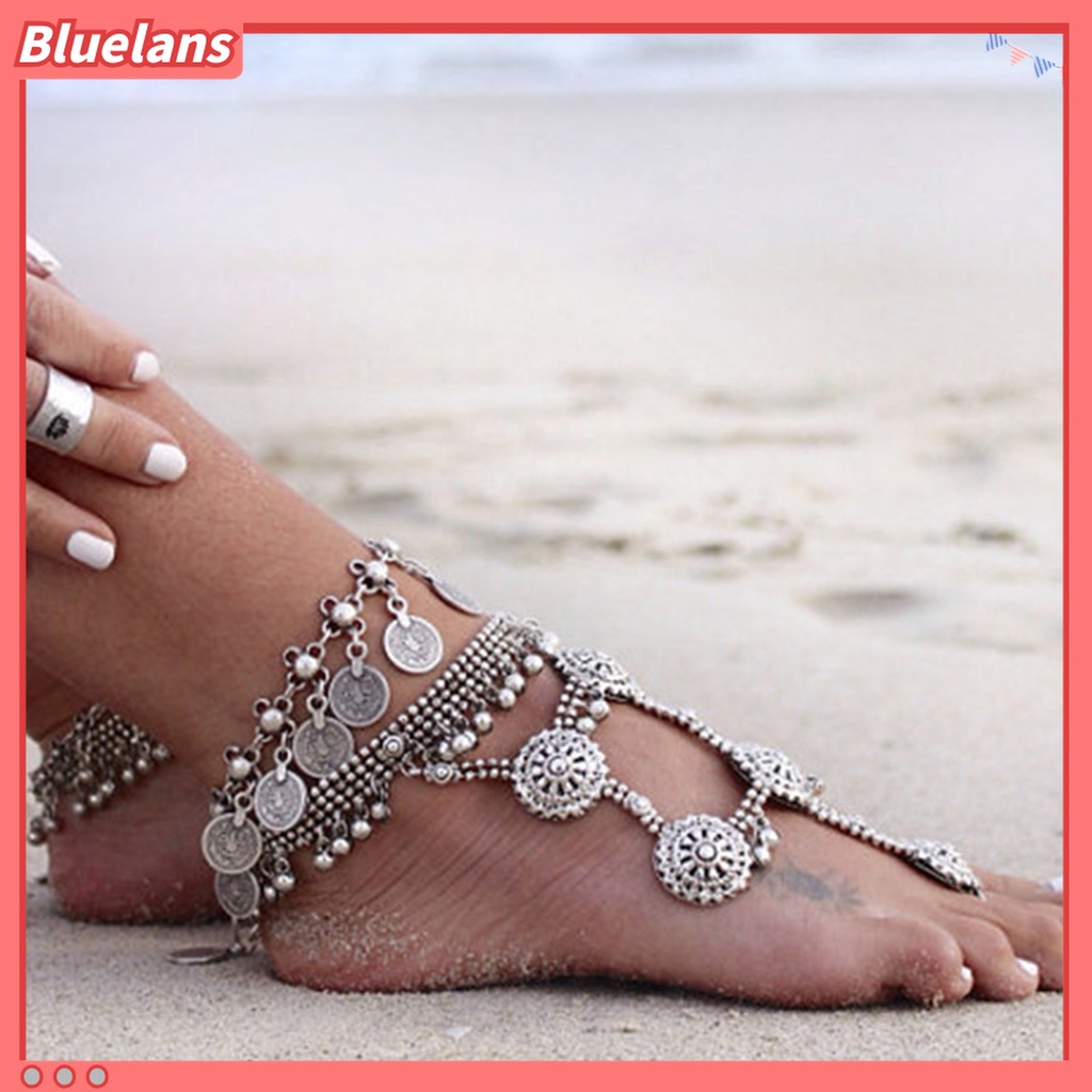 Gelang Kaki Rantai Rumbai Koin Bahan Alloy Dapat Disesuaikan Untuk Wanita
