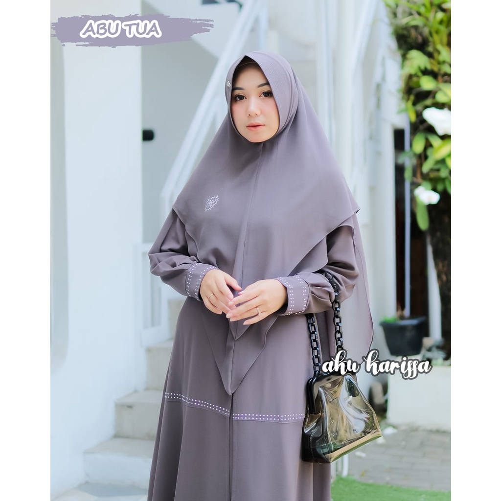 Azeera Set Syar'i/ Gamis Original Aku Karissa/ Gamis Set Hijab Bahan Ceruty