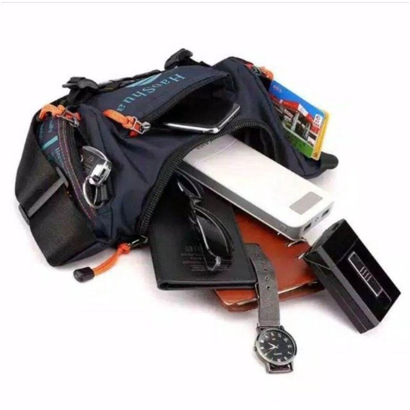 HAOSHUAI 5135Tas Selempang Pria Waistbag Pria Tas multifungsi  Masa kini
