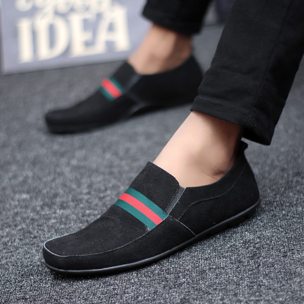 GUCEV Sepatu Slip On Pia Kulit Asli Casual Formal Original